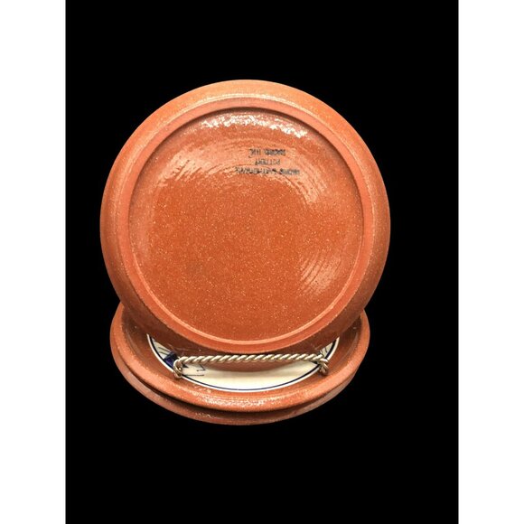 3 Handpainted Madrid Earthenware New Mexico Pottery Plates Blue White - Picture 7 of 7